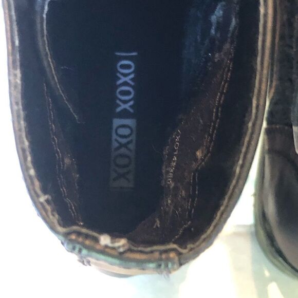 XOXO Brandice  Ankle  Boot 6.5M Black with knit upper Excellent condition - Picture 9 of 9